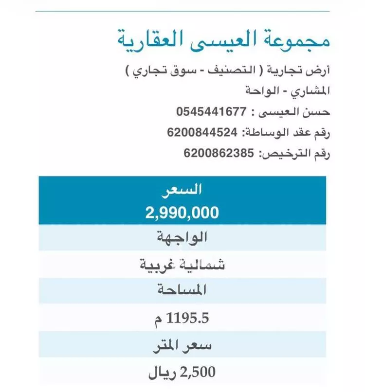 Land for Sale in Al Qatif Al Wahah