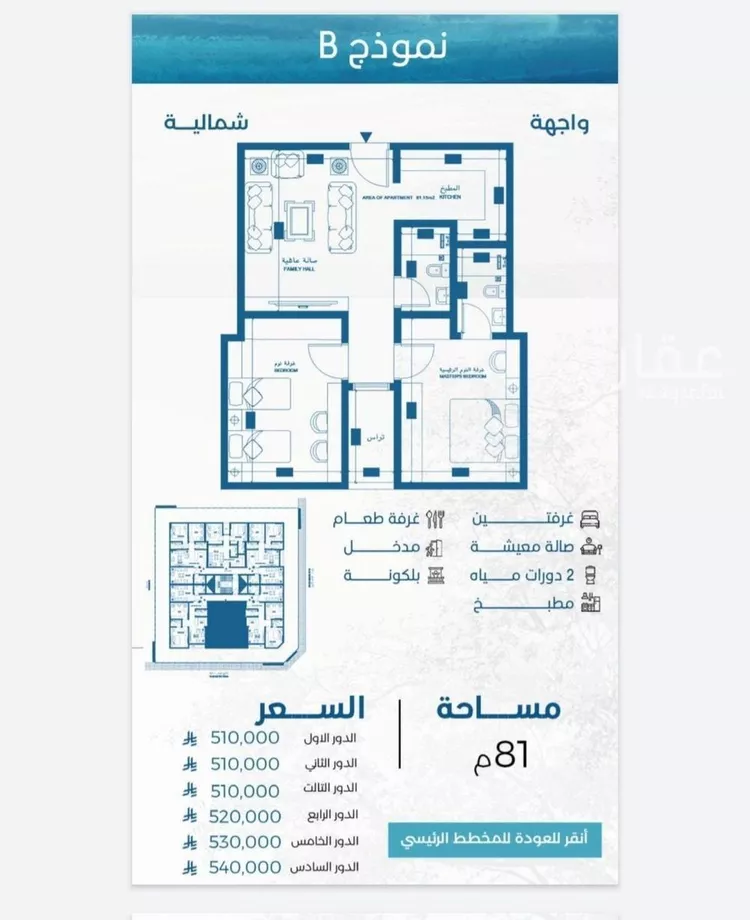 شقة للبيع في شارع الملك الصالح ايوب ابن الكامل, حي الرويس, مدينة جدة, منطقة مكة المكرمة صورة 2