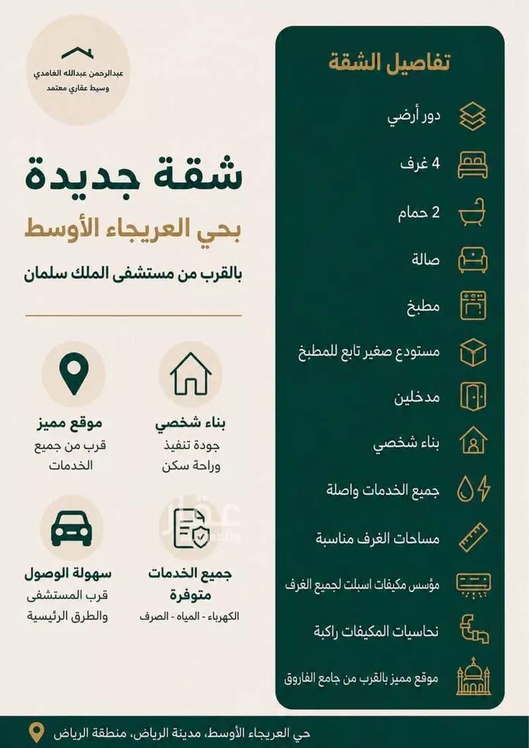 شقة للإيجار في شارع البدع, حي العريجاء الأوسط, مدينة الرياض, منطقة الرياض
