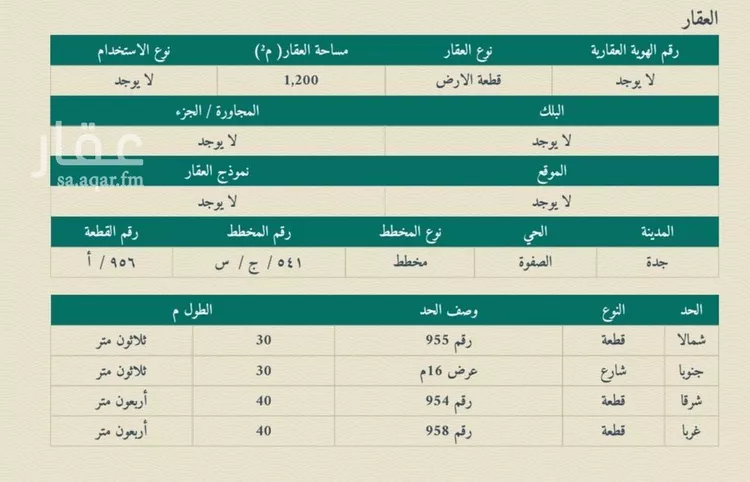 أرض للبيع في حي الصفوة, مدينة جدة, منطقة مكة المكرمة صورة 4