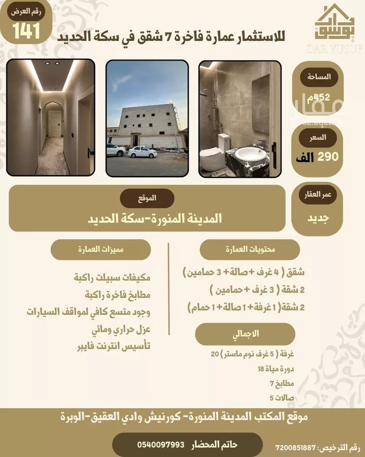 عمارة للإيجار في شارع ممر مشاه 1490, حي سكة الحديد, مدينة المدينة المنورة, منطقة المدينة المنورة