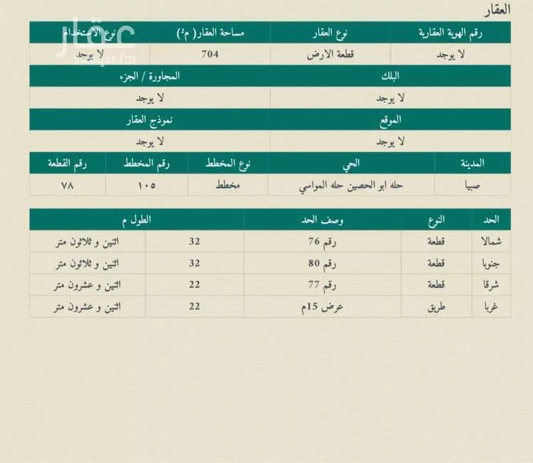 أرض للبيع في شارع 0000, حي المحله, مدينة صبيا - المحله, منطقة جازان صورة 5