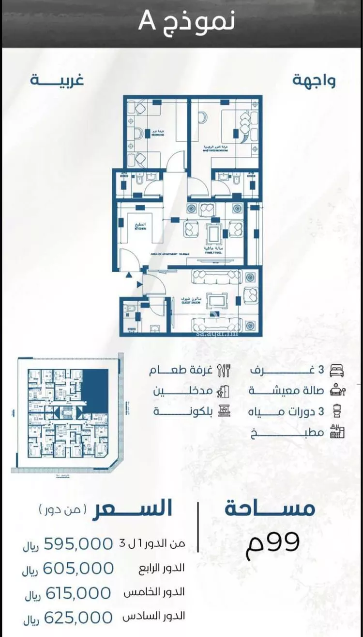 شقة للبيع في شارع الملك الصالح ايوب ابن الكامل, حي الرويس, مدينة جدة, منطقة مكة المكرمة 7