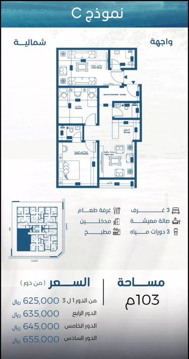 شقة للبيع في شارع الملك الصالح ايوب ابن الكامل, حي الرويس, مدينة جدة, منطقة مكة المكرمة 6
