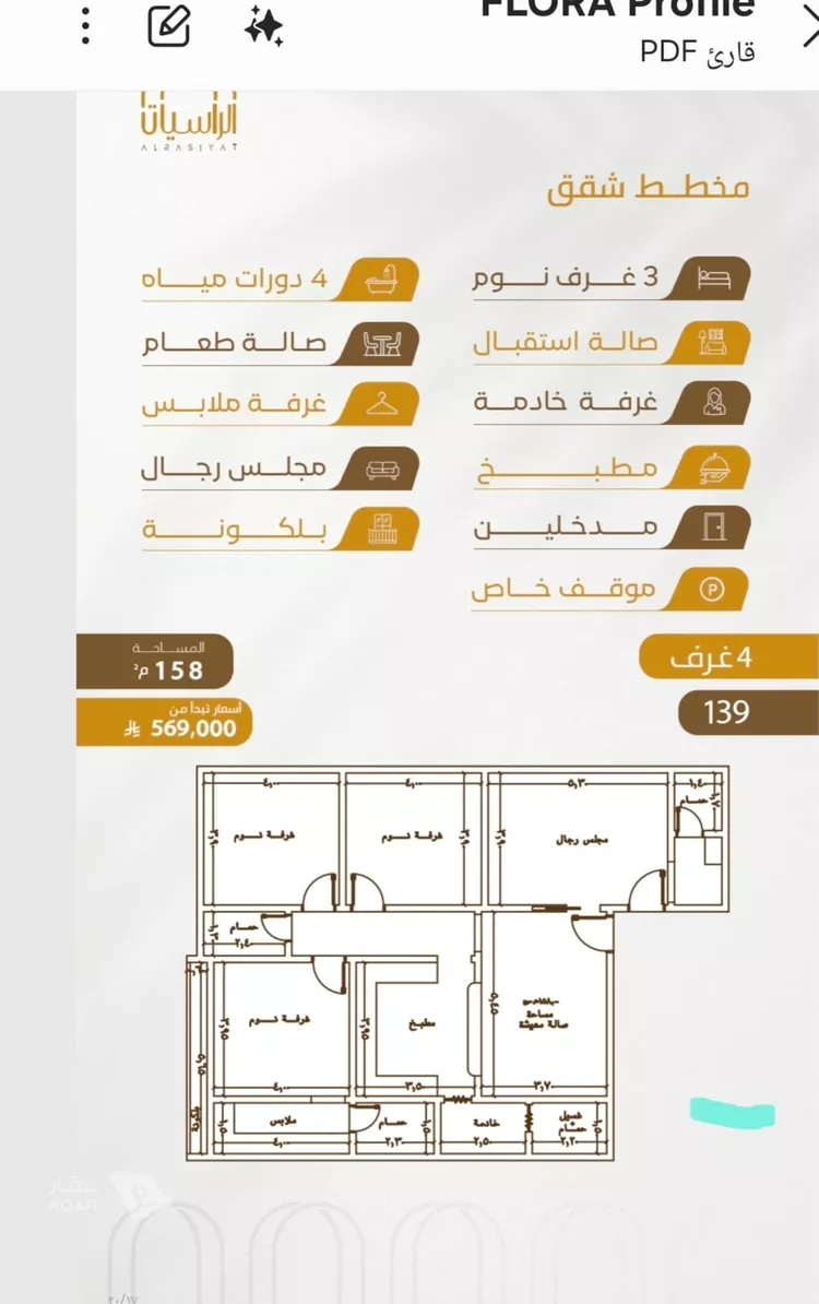 شقة للبيع في شارع معب بن عباس, حي الورود, مدينة جدة, منطقة مكة المكرمة