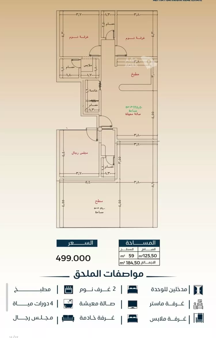 شقة للبيع في شارع عبدالرحمن ابن العباس, حي البوادي, مدينة جدة, منطقة مكة المكرمة 2