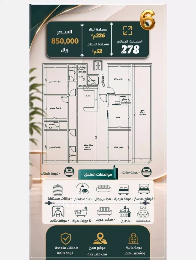شقة للبيع في حي النزهة, مدينة جدة, منطقة مكة المكرمة