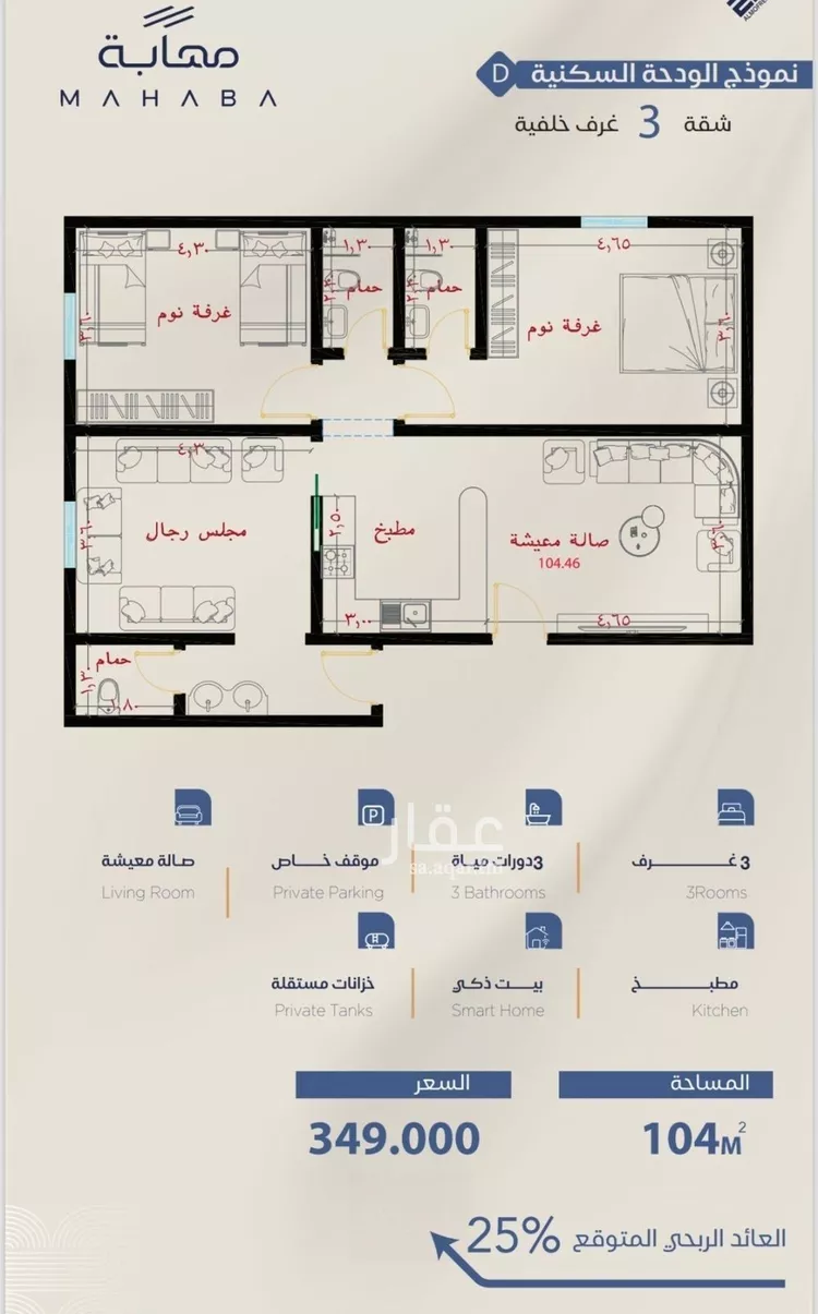 شقة للبيع في شارع برهان الدين الداراني, حي الياقوت, مدينة جدة, منطقة مكة المكرمة صورة 3