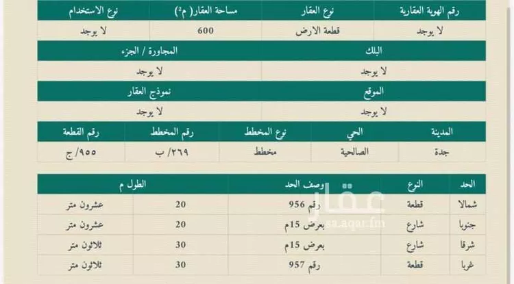 أرض للبيع في شارع البويرك, حي الصالحية, مدينة جدة, منطقة مكة المكرمة صورة 5