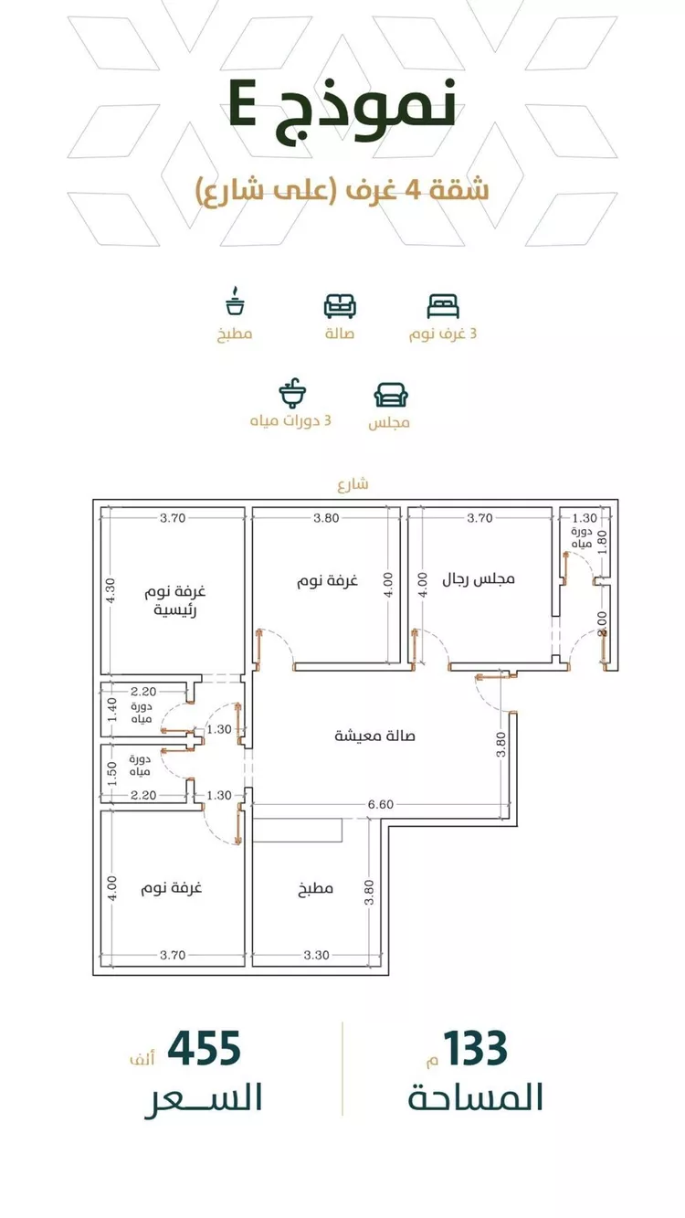 شقة للبيع في شارع الخليفة المأمون, حي الربوة, مدينة جدة, منطقة مكة المكرمة صورة 4
