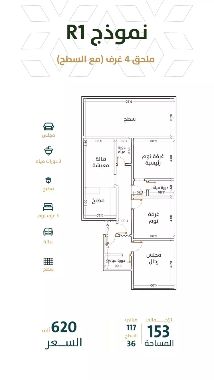 شقة للبيع في شارع الخليفة المأمون, حي الربوة, مدينة جدة, منطقة مكة المكرمة صورة 3