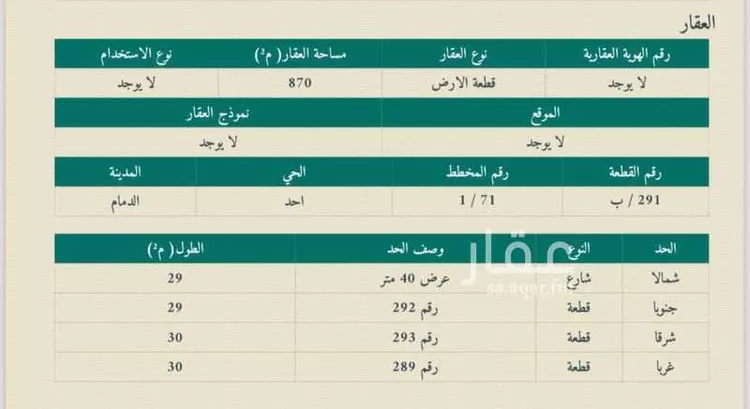 أرض للبيع في طريق الخوارزمي ، حي الضباب ، الدمام ، الدمام 1 صورة