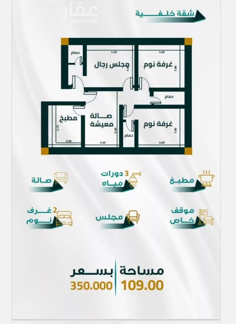 شقة للبيع في شارع ابو ذر الغفاري, حي الفيحاء, مدينة جدة, منطقة مكة المكرمة صورة 3