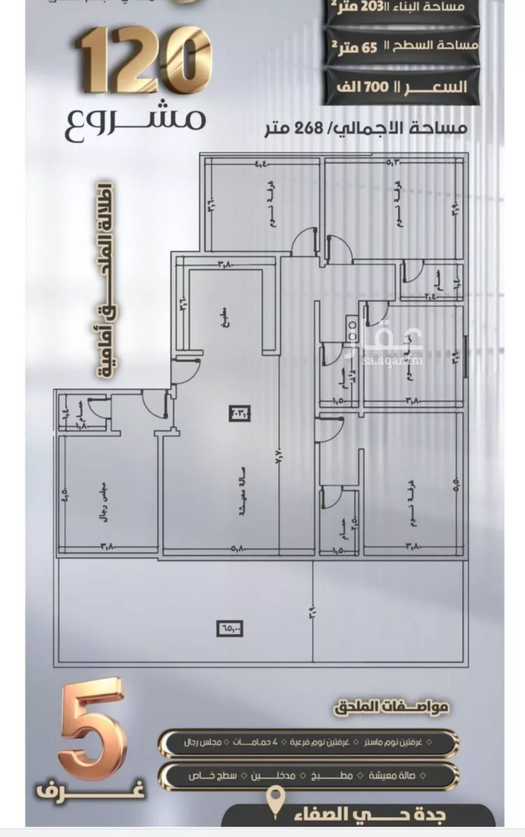 شقة للبيع في شارع ابراهيم الشوري, حي الصفاء, مدينة جدة, منطقة مكة المكرمة