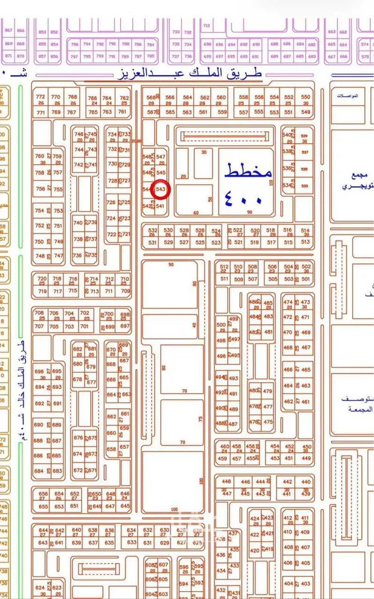 أرض للبيع في شارع معاوية بن عبدالله, حي الملك عبدالعزيز, مدينة المجمعة, منطقة الرياض
