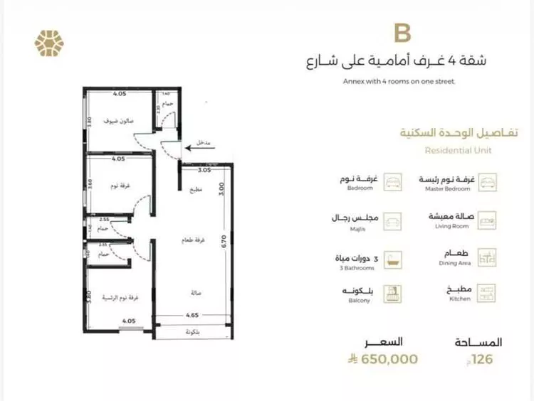 شقة للبيع في شارع الباديه, حي السلامة, مدينة جدة, منطقة مكة المكرمة صورة 2