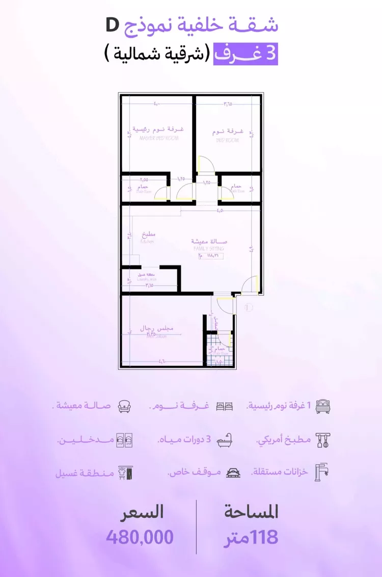 شقة للبيع في شارع شقرون المغراوي, حي أبحر الجنوبية, مدينة جدة, منطقة مكة المكرمة 4