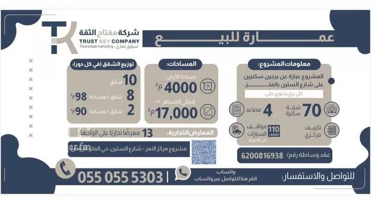 عمارة للبيع في شارع صلاح الدين الايوبي, حي الزهراء, مدينة الرياض, منطقة الرياض