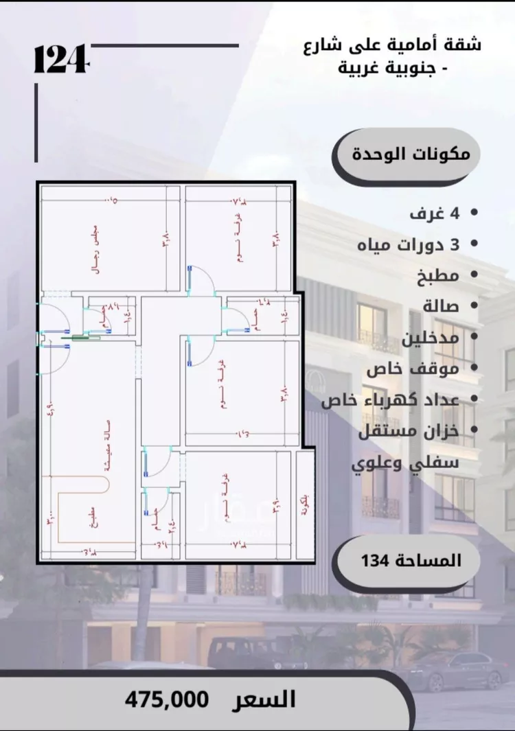 شقة للبيع في شارع الامير عبدالمجيد, حي الصواري, مدينة جدة, منطقة مكة المكرمة صورة 2