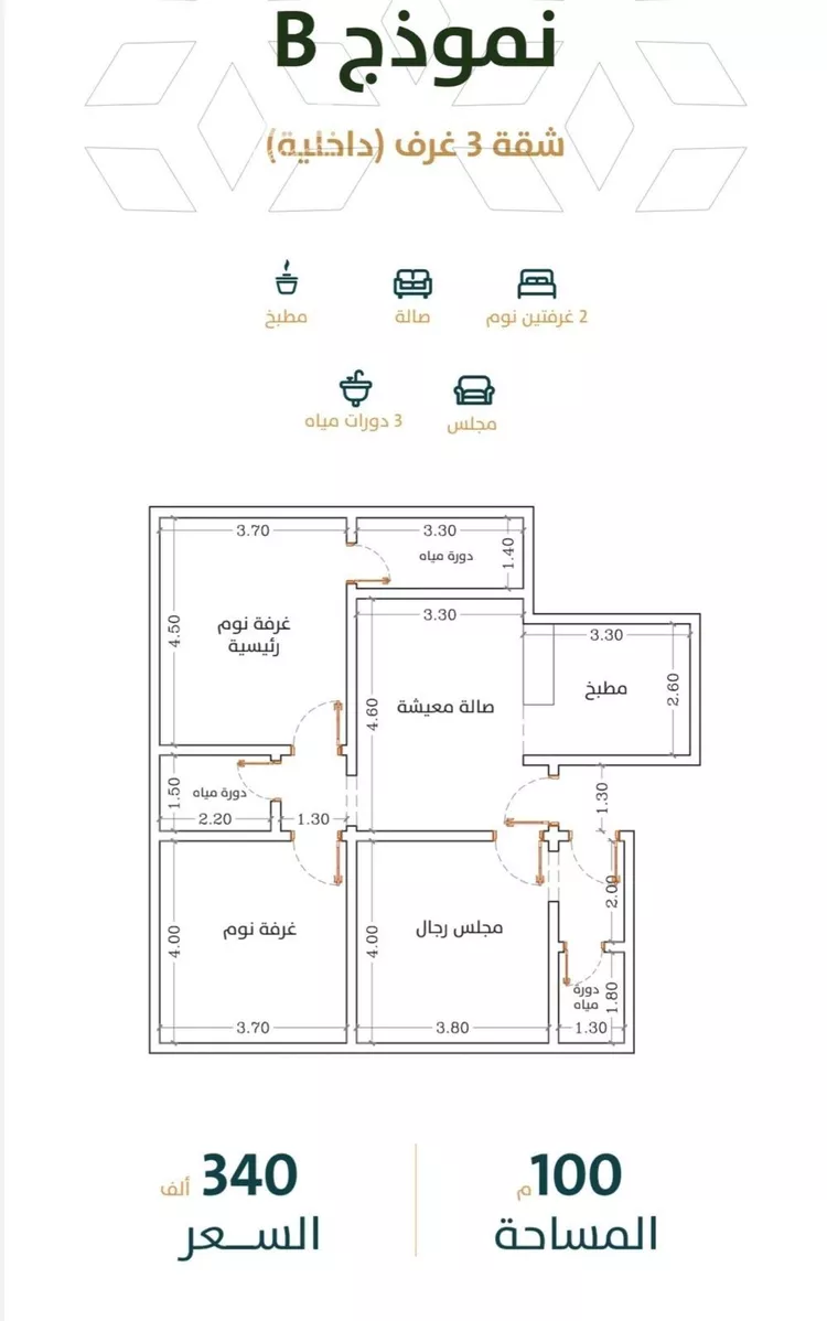 شقة للبيع في شارع الخليفة المأمون, حي الربوة, مدينة جدة, منطقة مكة المكرمة صورة 3