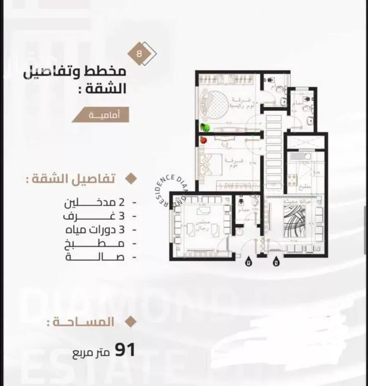 شقة للبيع في شارع شارع عتاب إبن أسيد رضى الله عنه, حي بطحاء قريش, مدينة مكة المكرمة, منطقة مكة المكرمة صورة 3