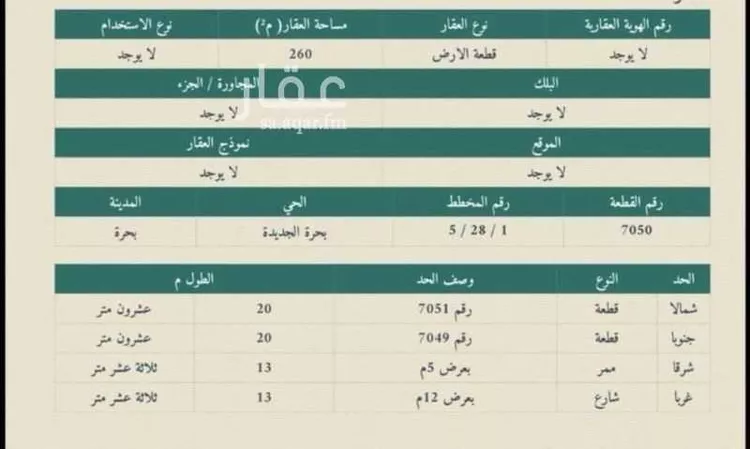 Land for Sale in Jeddah Bahrah