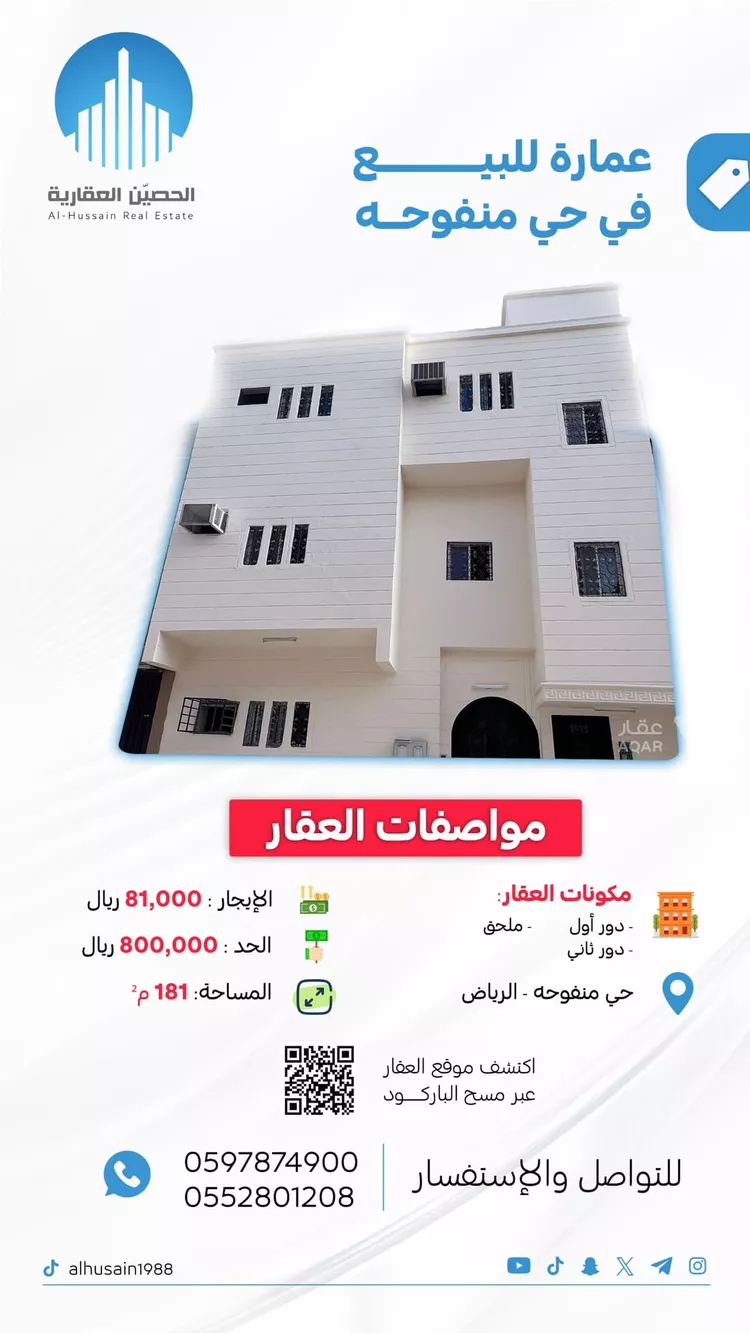 عمارة للبيع في شارع رضوى, حي منفوحة الجديدة, مدينة الرياض, منطقة الرياض