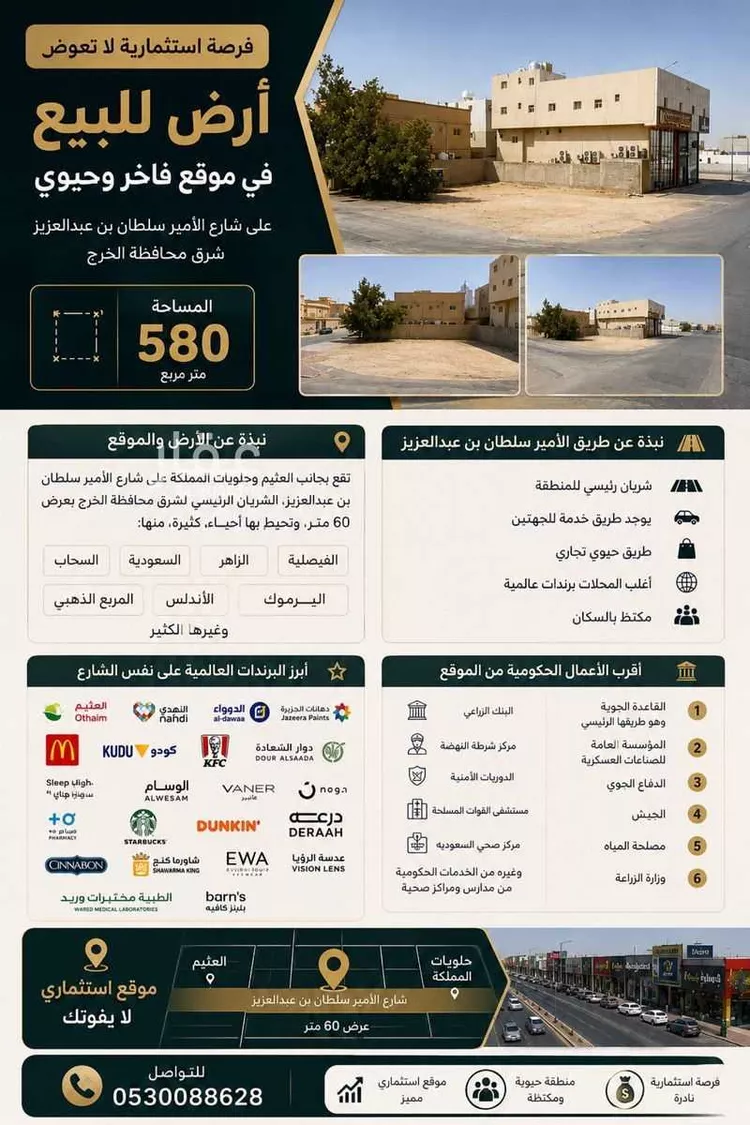 أرض للبيع في شارع عمر بن عبدالعزيز, حي طويق, مدينة الخرج, منطقة الرياض