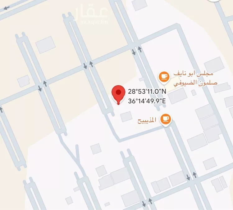 أرض للبيع في شارع شارع الامام فخر الدين الرازي, حي الربوة, مدينة بئر بن هرماس, منطقة تبوك