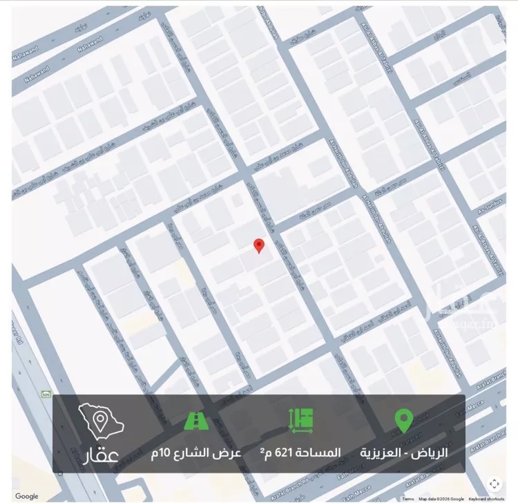 أرض للبيع في شارع أبي الحسن الكعكي, حي العزيزية, مدينة الرياض, منطقة الرياض صورة 2