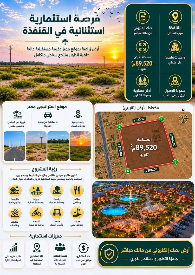 مزرعة للبيع في شارع هشام بن العاص, حي الصالحي, مدينة القنفذة, منطقة مكة المكرمة صورة 3
