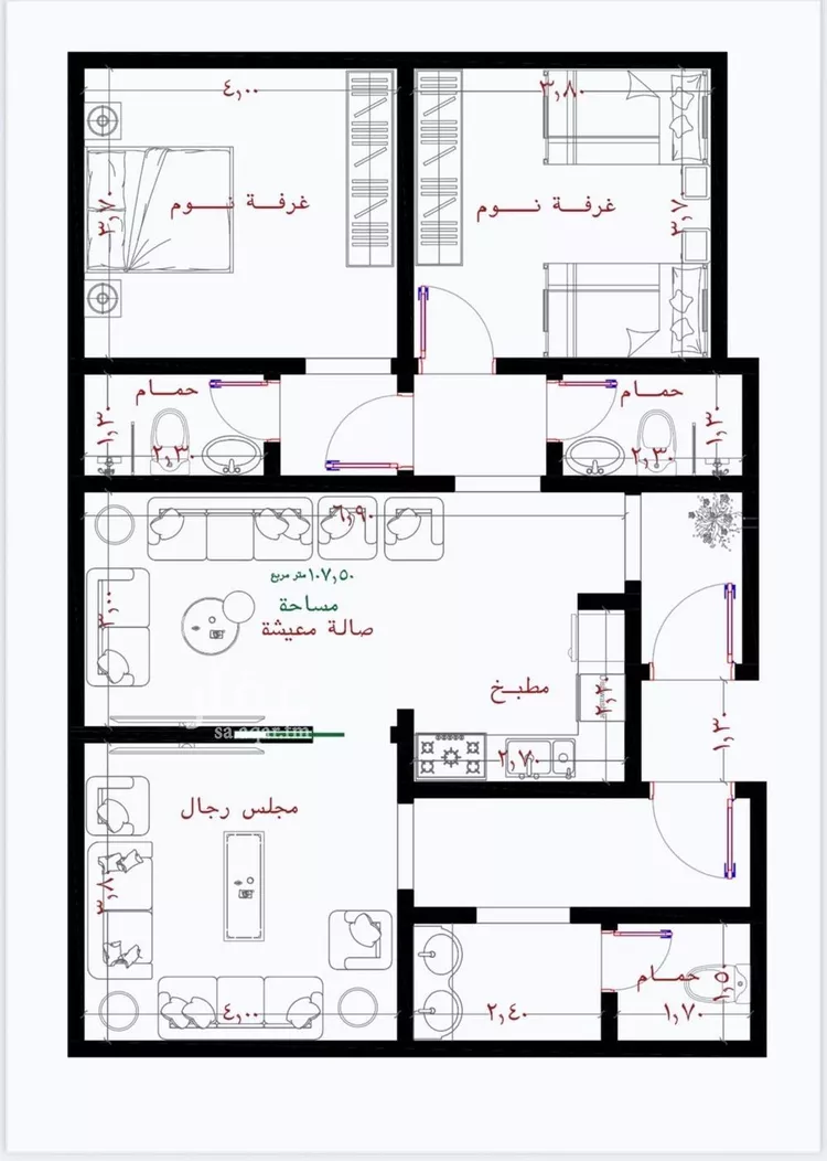 شقة للبيع في شارع عثمان ابن عوف, حي الريان, مدينة جدة, منطقة مكة المكرمة صورة 4