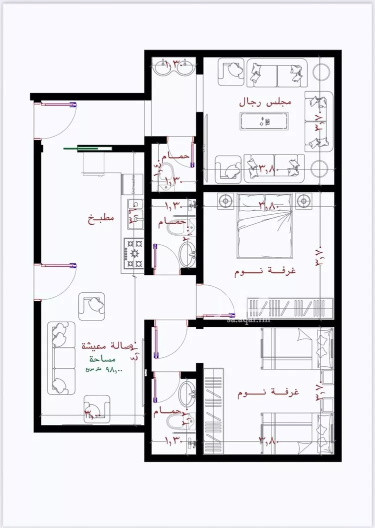 شقة للبيع في شارع عثمان ابن عوف, حي الريان, مدينة جدة, منطقة مكة المكرمة صورة 5