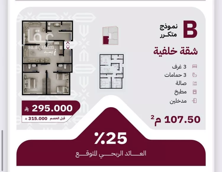 شقة للبيع في شارع عثمان ابن عوف, حي الريان, مدينة جدة, منطقة مكة المكرمة صورة 3