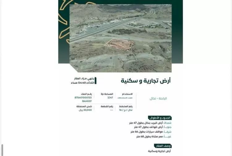 أرض للبيع في نخال ، القري