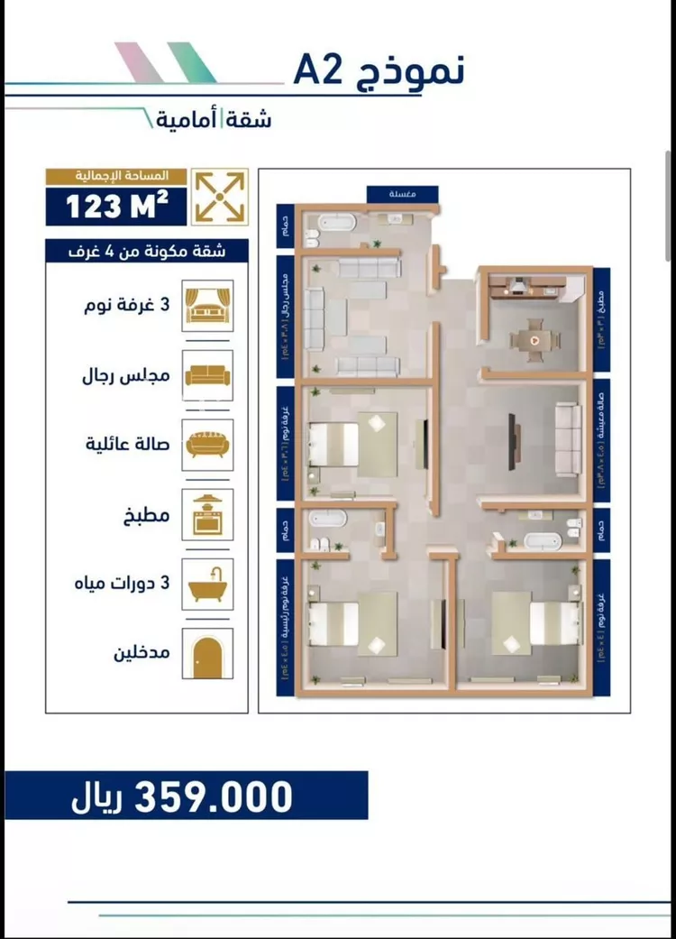 شقة للبيع في شارع الجرشي, حي مريخ, مدينة جدة, منطقة مكة المكرمة صورة 3
