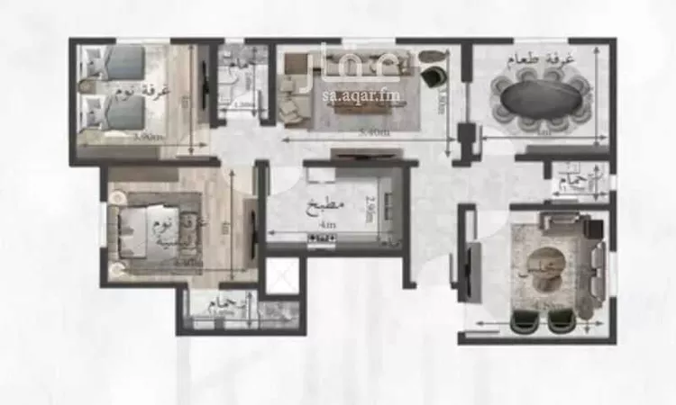 شقة للإيجار في شارع أبي المحاسن البغدادي ، حي التوفيق ، جدة ، جدة صورة 3