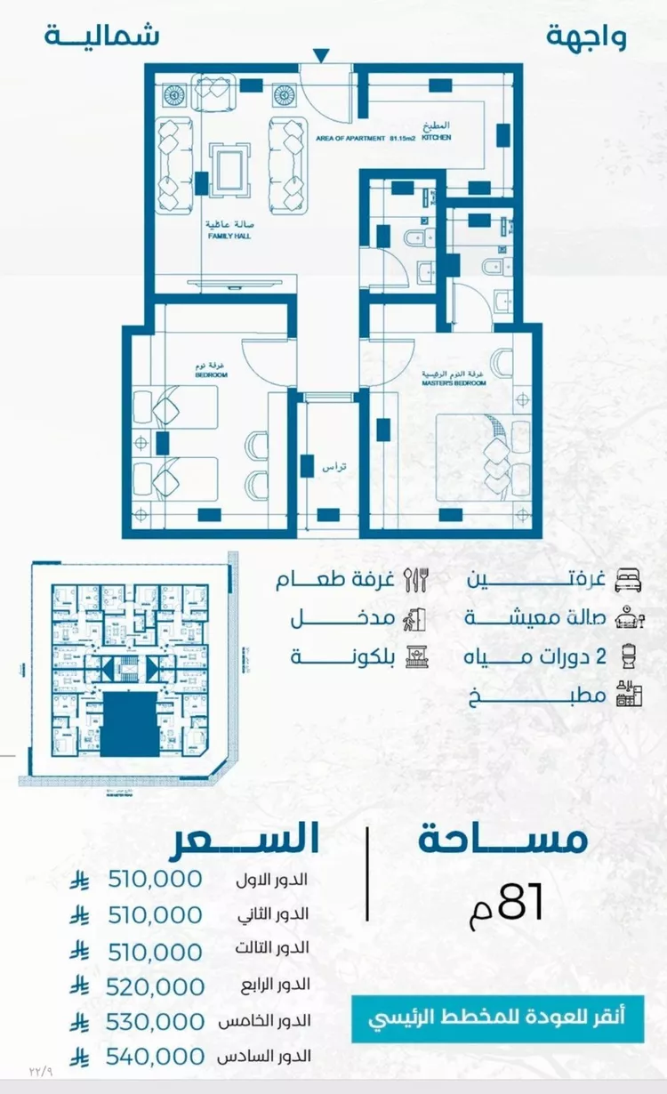 شقة للبيع في شارع الملك الصالح ايوب ابن الكامل, حي الرويس, مدينة جدة, منطقة مكة المكرمة صورة 2