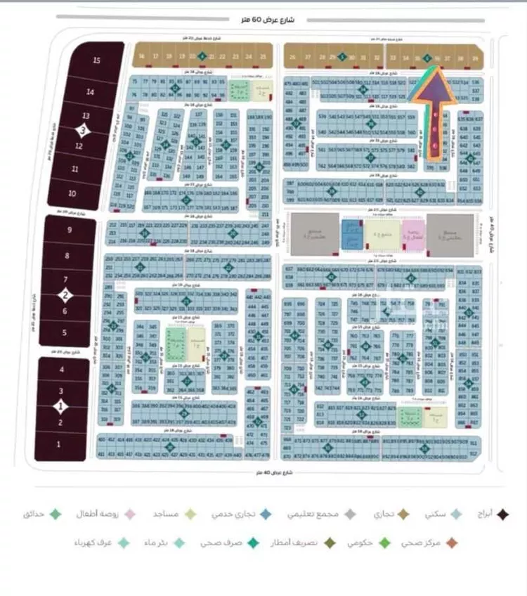أرض للبيع في شارع ابو المهد, حي المطار, مدينة الدمام, المنطقة الشرقية صورة 2
