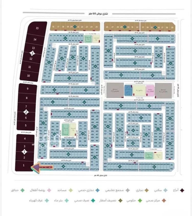 أرض للبيع في شارع انس بن أرقم, حي المطار, مدينة الدمام, المنطقة الشرقية صورة 2