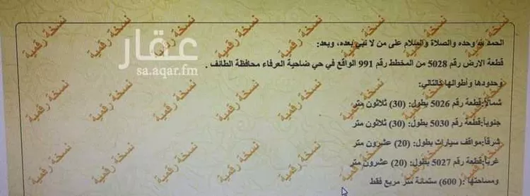 أرض للبيع في شارع بدر 64, حي بدر, مدينة الطائف, منطقة مكة المكرمة صورة 3