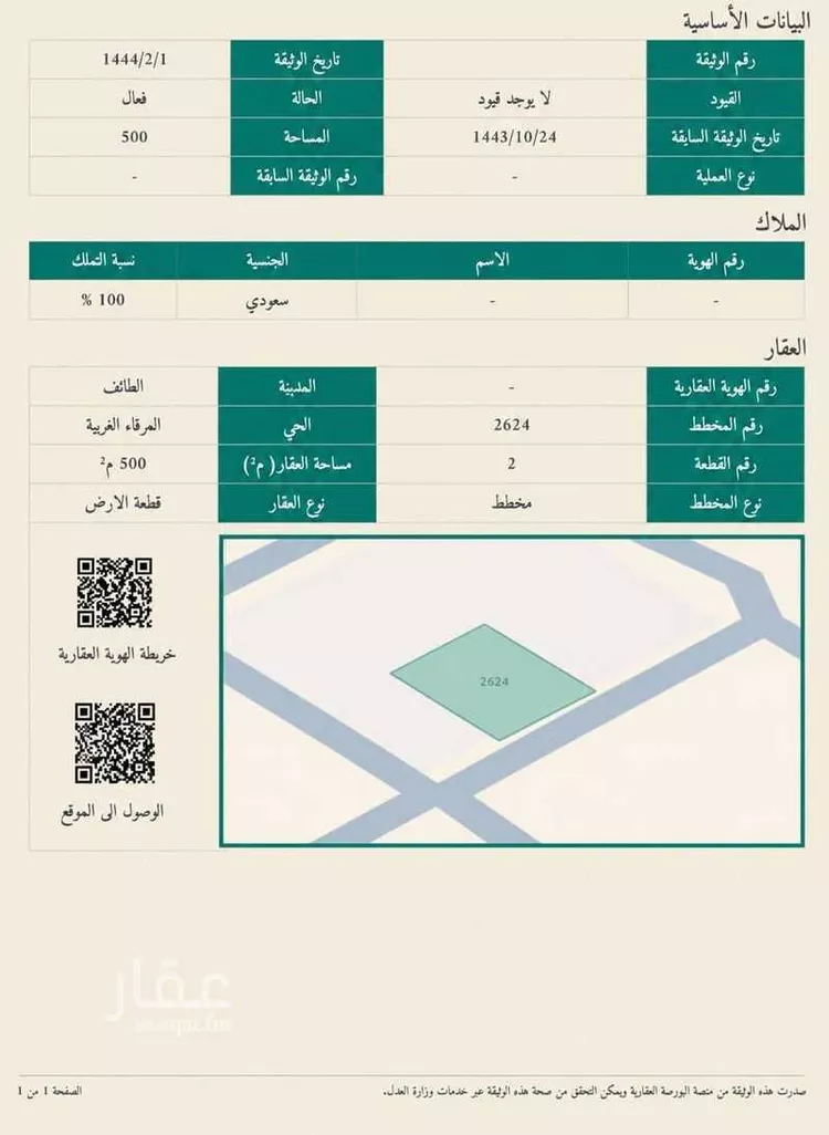 أرض للبيع في شارع شارع 15 شرق, حي العرفاء الغربية, مدينة الطائف, منطقة مكة المكرمة صورة 2