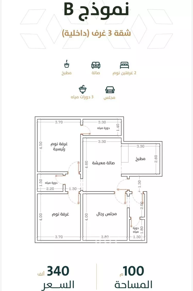 شقة للبيع في شارع الخليفة المأمون, حي الربوة, مدينة جدة, منطقة مكة المكرمة صورة 2