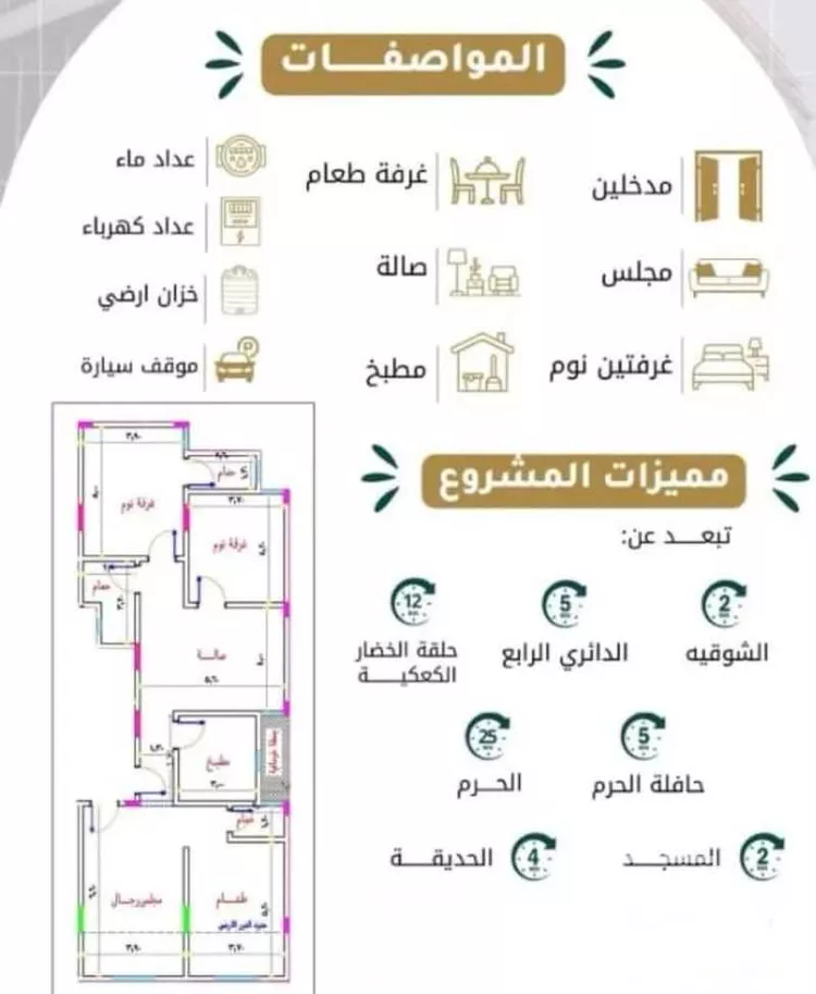 شقة للبيع في شارع المعيدن, حي المحمدية, مدينة مكة المكرمة, منطقة مكة المكرمة