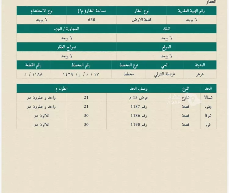 Land for Sale in Arar As Salhiyah