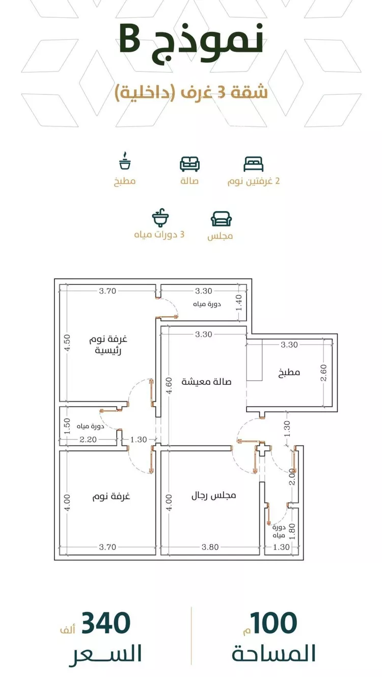 شقة للبيع في شارع الخليفة المأمون, حي الربوة, مدينة جدة, منطقة مكة المكرمة صورة 3