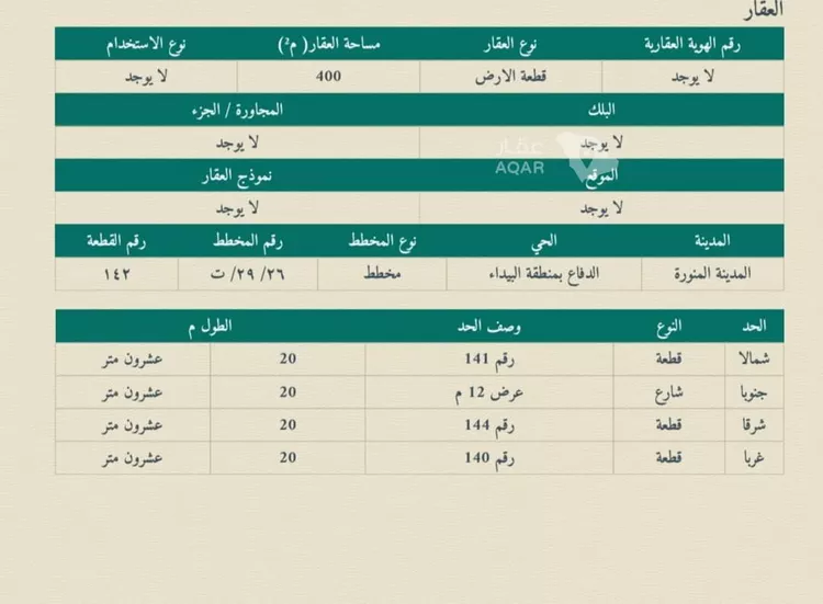 أرض للبيع في شارع محمد بن حمدون, حي الدفاع, مدينة المدينة المنورة, منطقة المدينة المنورة