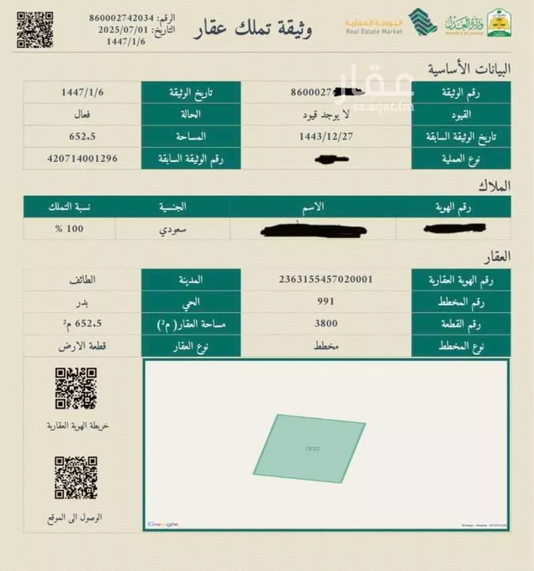 Land for Sale in Taif Jubrah