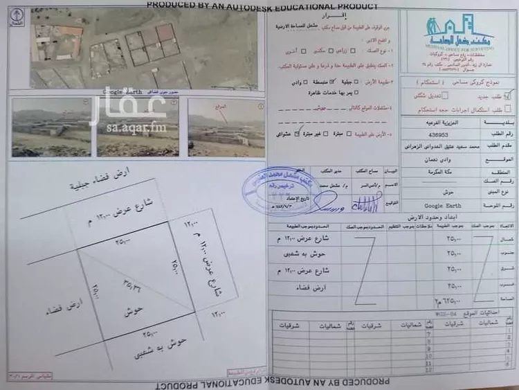 أرض للبيع في شارع الهاويه الكبرى 93 ، شداد ، منطقة مكة المكرمة 1 صورة