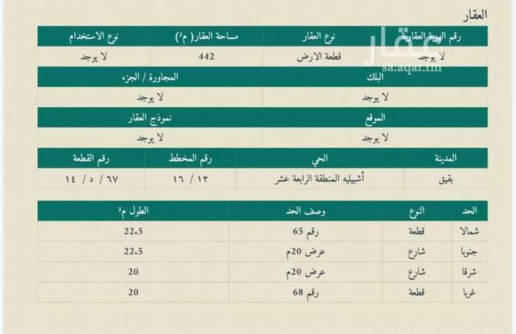 أرض للبيع في شارع حي ج26 36 ، حي اشبيلية ، بقيق ، بقيق